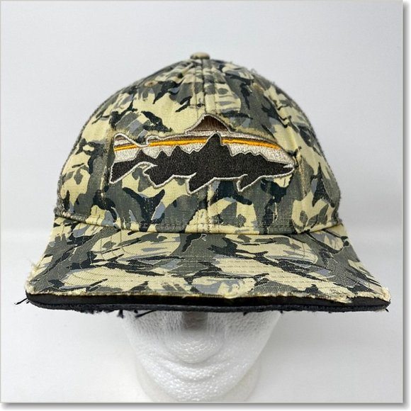Patagonia Fitz Roy Snapback Hat Camo Trout‎ Cap Hunt Camp Ridgeline Distressed - Picture 1 of 8